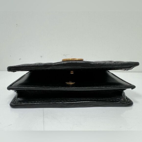 GUCCI GG Marmont Bifold Wallet quilted sherry line black leather without box - Picture 5 of 11